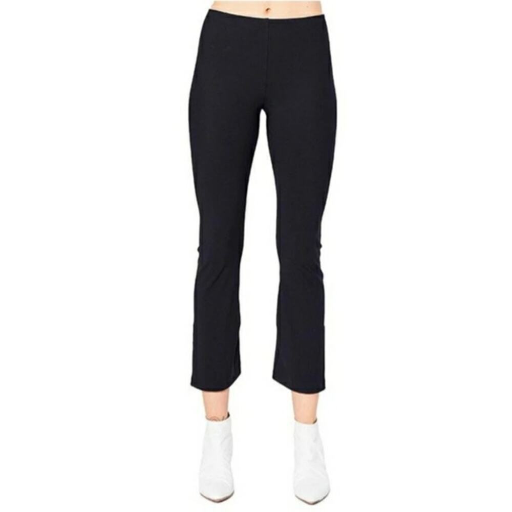 EUC Elaine Kim Mita Core‎ Tech Stretch Cropped Flare Leg Pants Black Size Small